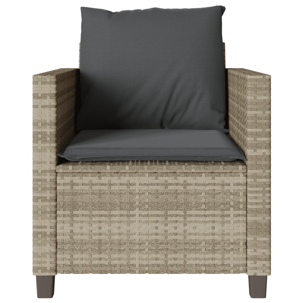 vidaXL Σετ Επίπλων Bistro 3 τεμ. Αν. Γκρι Συνθετικό Ρατάν με Μαξιλάρια