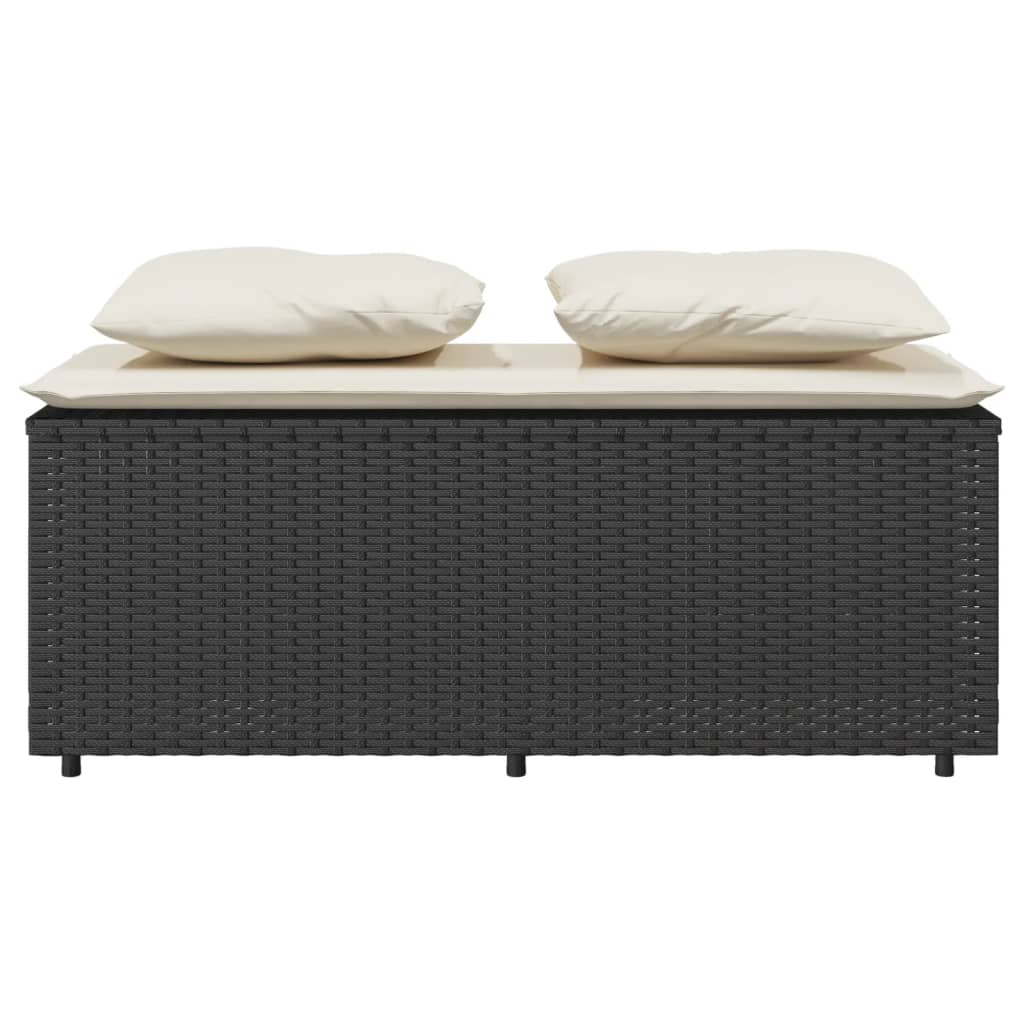 vidaXL Σετ Τραπεζαρίας Κήπου 3 τεμ. Μαύρο Συνθετικό Ρατάν με Μαξιλάρια