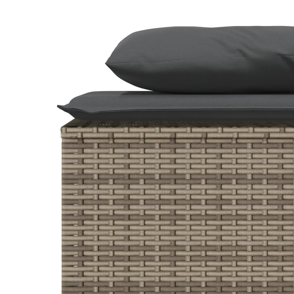 vidaXL Σετ Τραπεζαρίας Κήπου 3 τεμ. Γκρι Συνθ. Ρατάν με Μαξιλάρια