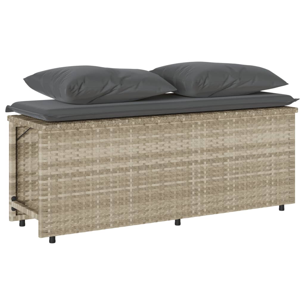 vidaXL Σετ Τραπεζαρίας Κήπου 3 τεμ. Αν. Γκρι Συνθ. Ρατάν με Μαξιλάρια