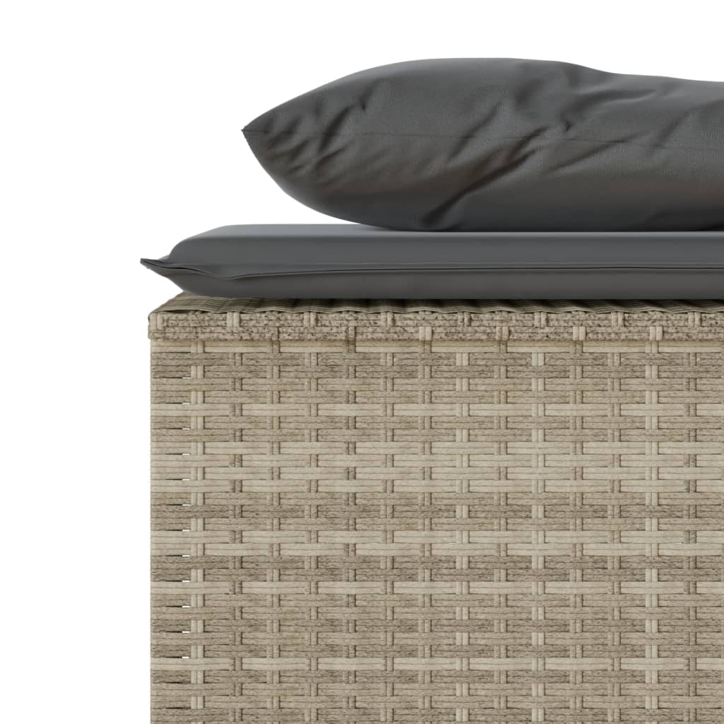 vidaXL Σετ Τραπεζαρίας Κήπου 3 τεμ. Αν. Γκρι Συνθ. Ρατάν με Μαξιλάρια