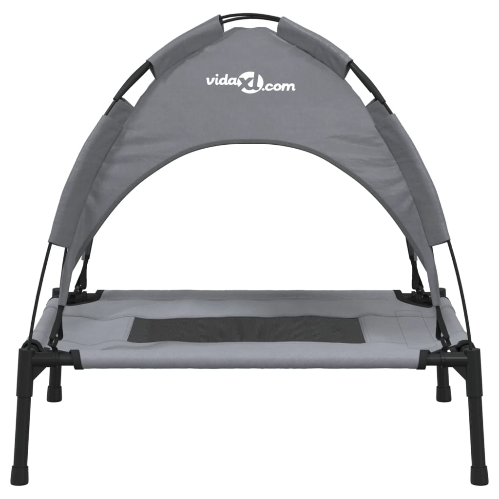 vidaXL Κρεβάτι Σκύλου με Σκίαστρο Ανθρακί Ύφασμα Oxford και Ατσάλι