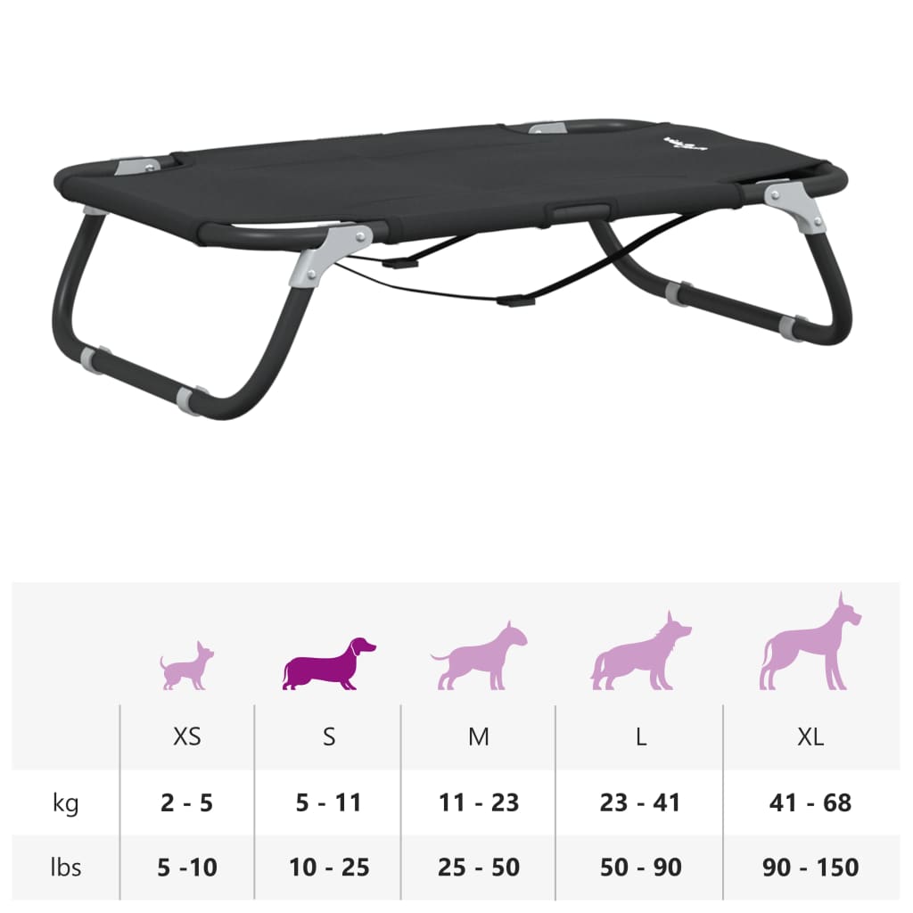 vidaXL Κρεβάτι Σκύλου Πτυσσόμενο Ανθρακί Ύφασμα Oxford και Ατσάλι