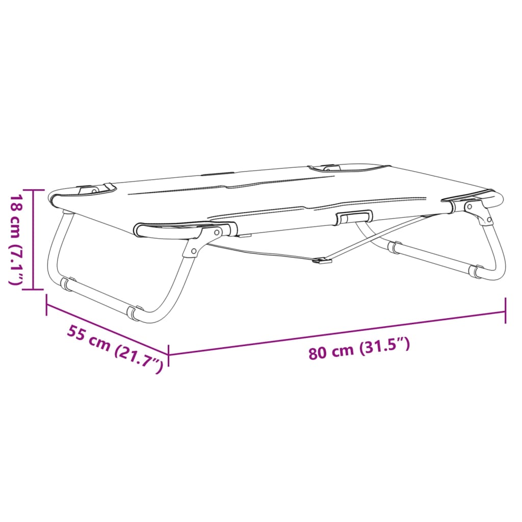 vidaXL Κρεβάτι Σκύλου Πτυσσόμενο Ανθρακί Ύφασμα Oxford και Ατσάλι