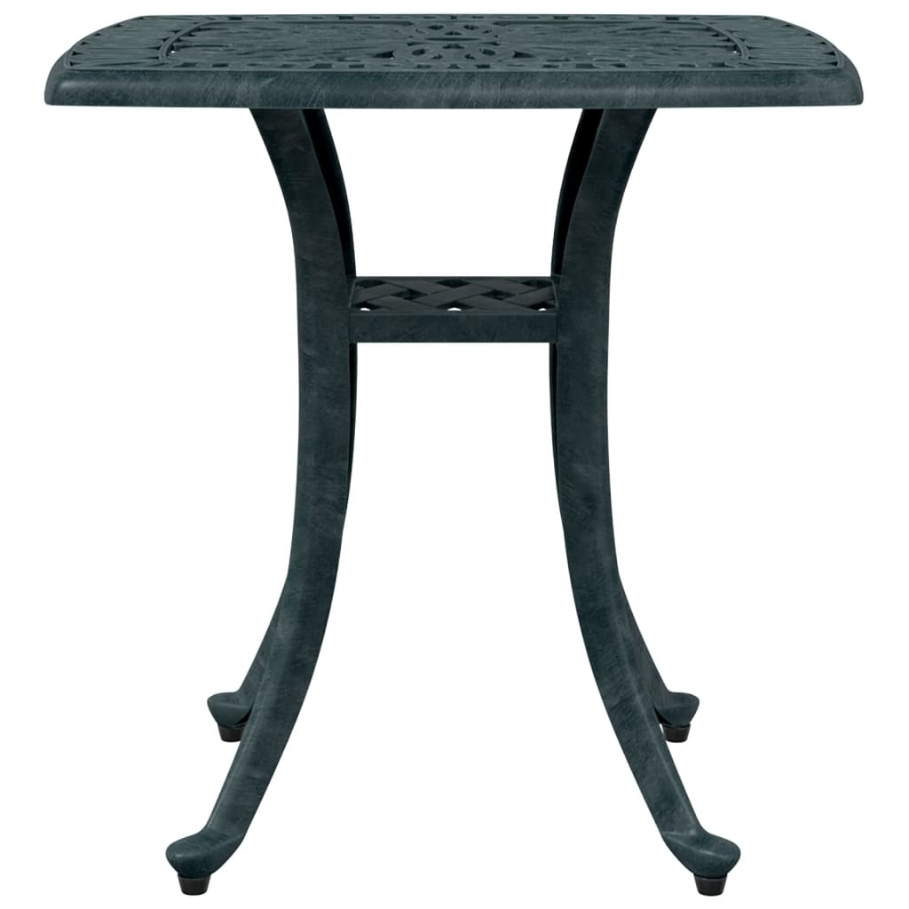 vidaXL Τραπέζι Κήπου Πράσινο 53 x 53 x 53 εκ. από Χυτό Αλουμίνιο