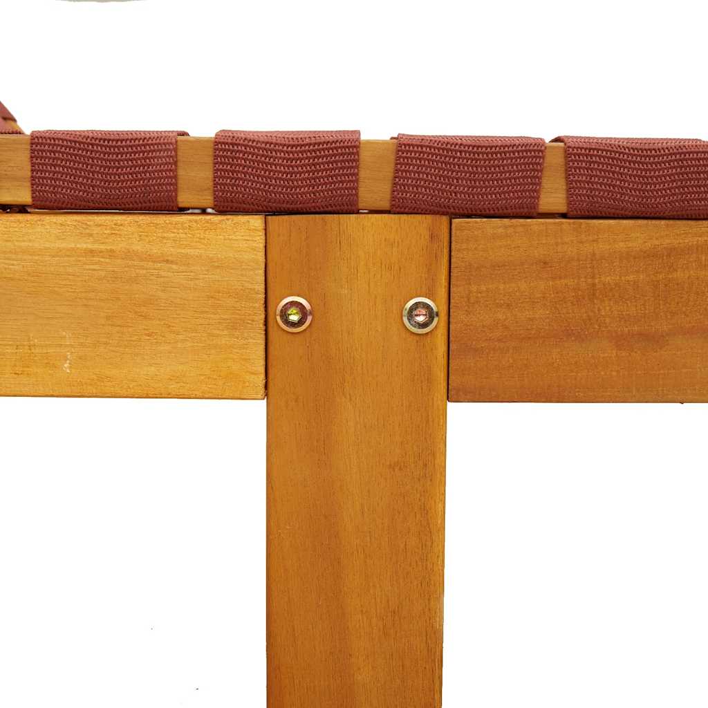 vidaXL Ξαπλώστρα Κόκκινο από Μασίφ Ξύλο Ακακίας και Ύφασμα