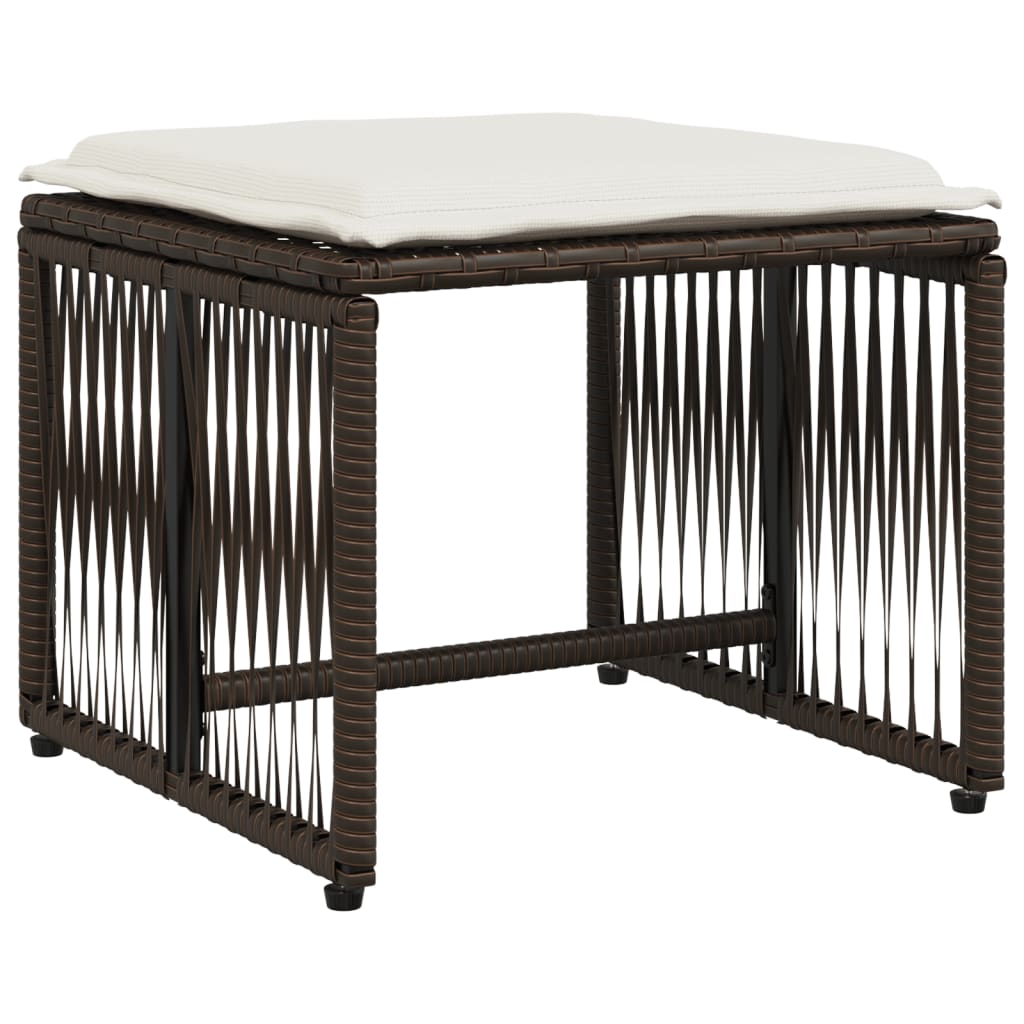 vidaXL Σετ Τραπεζαρίας Κήπου 7 τεμ. Καφέ Συνθετικό Ρατάν με Μαξιλάρια