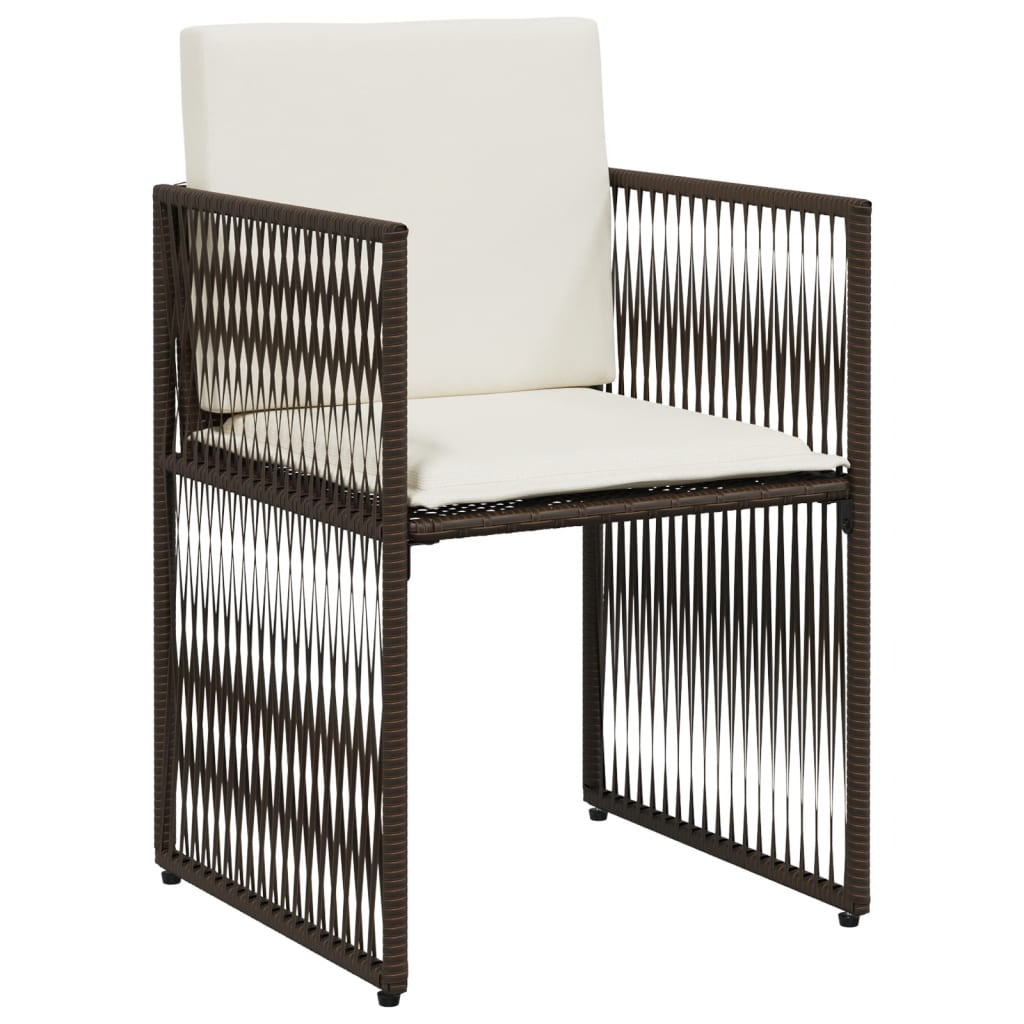 vidaXL Σετ Τραπεζαρίας Κήπου 7 τεμ. Καφέ Συνθετικό Ρατάν με Μαξιλάρια