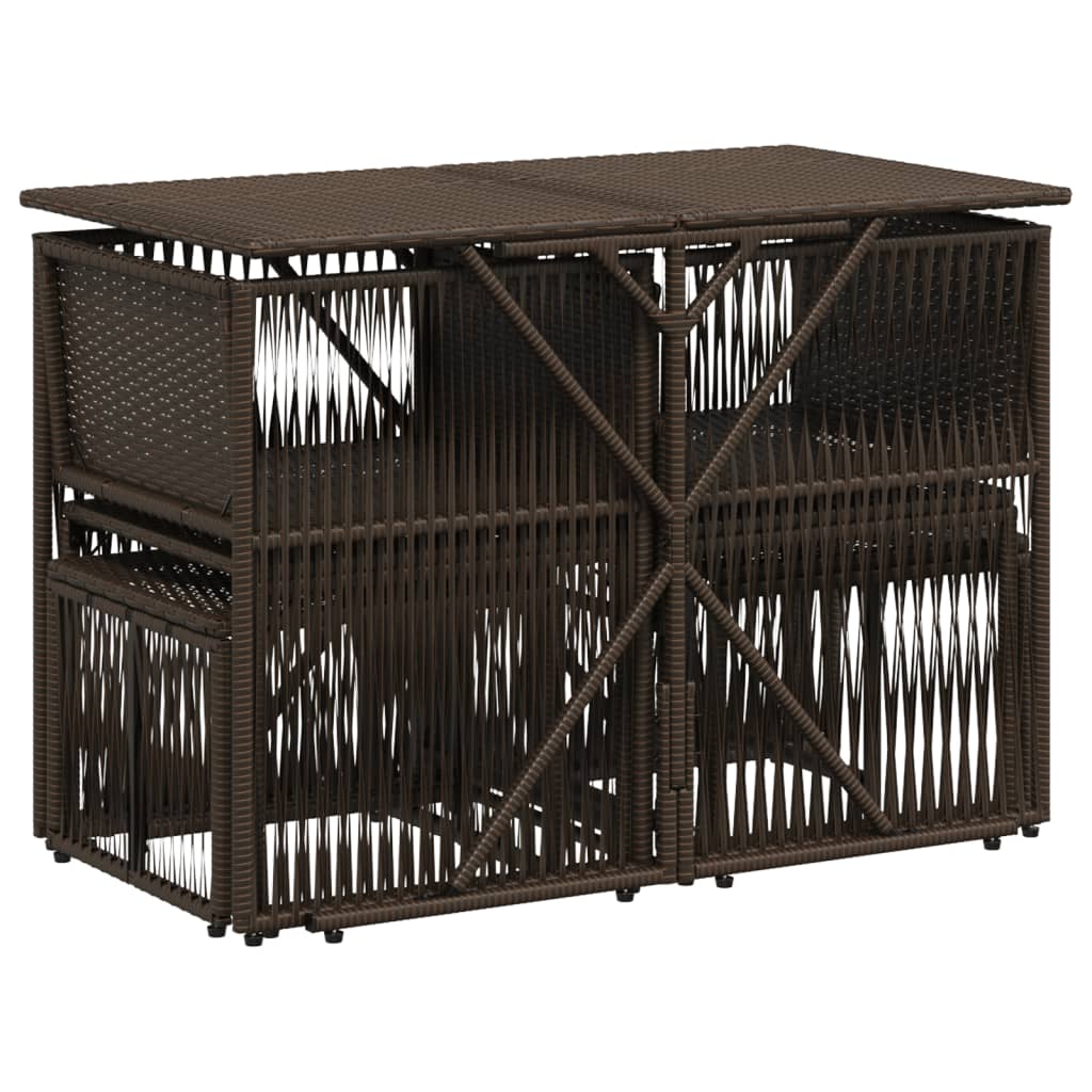 vidaXL Σετ Τραπεζαρίας Κήπου 7 τεμ. Καφέ Συνθετικό Ρατάν με Μαξιλάρια