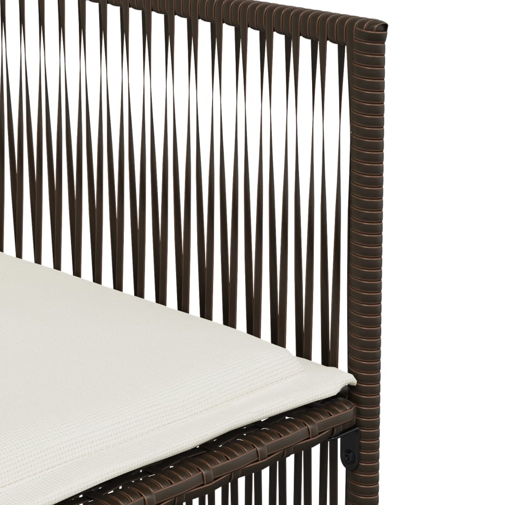 vidaXL Σετ Τραπεζαρίας Κήπου 7 τεμ. Καφέ Συνθετικό Ρατάν με Μαξιλάρια