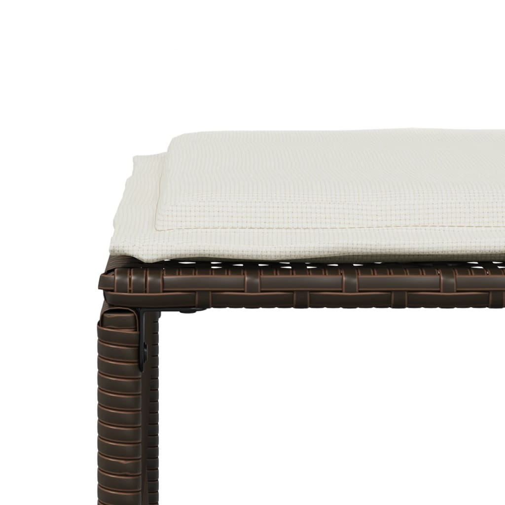 vidaXL Σετ Τραπεζαρίας Κήπου 7 τεμ. Καφέ Συνθετικό Ρατάν με Μαξιλάρια