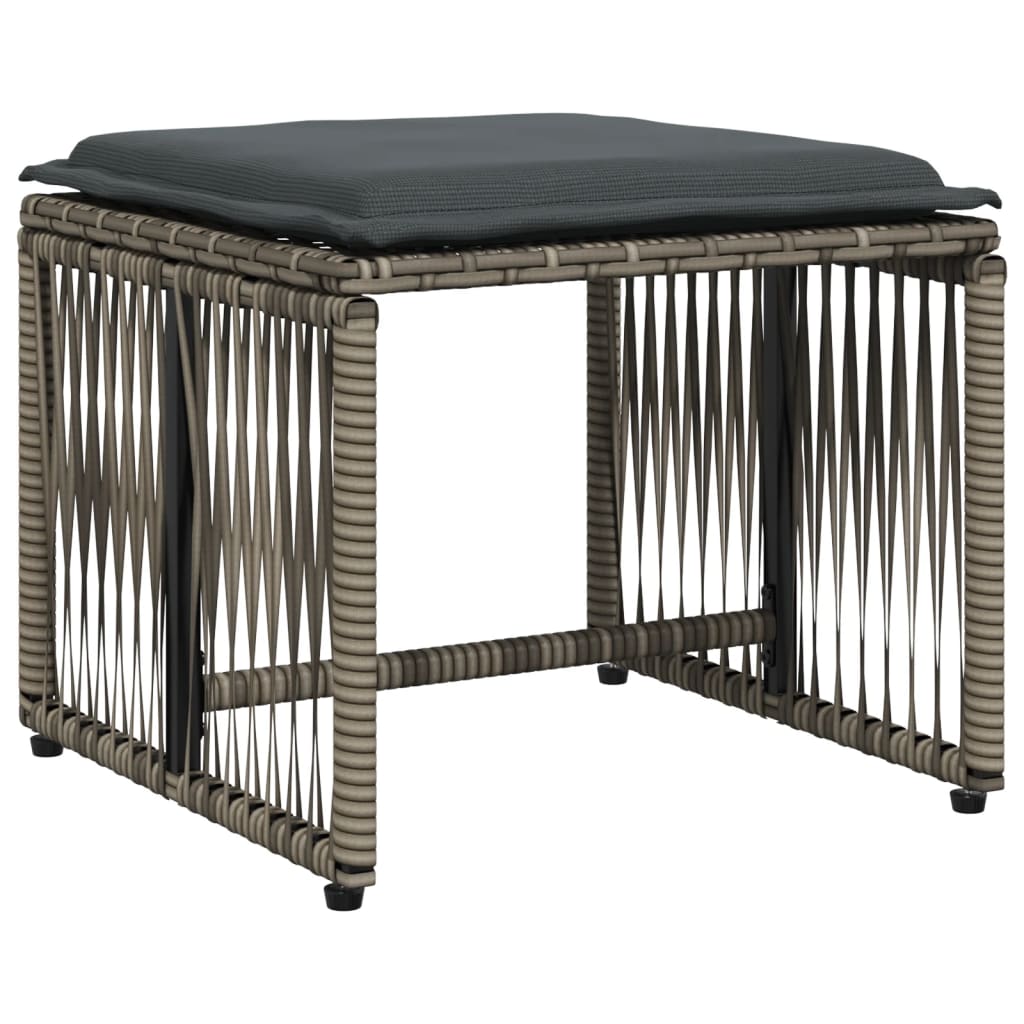 vidaXL Σετ Τραπεζαρίας Κήπου 7 τεμ. Γκρι Συνθ. Ρατάν με Μαξιλάρια