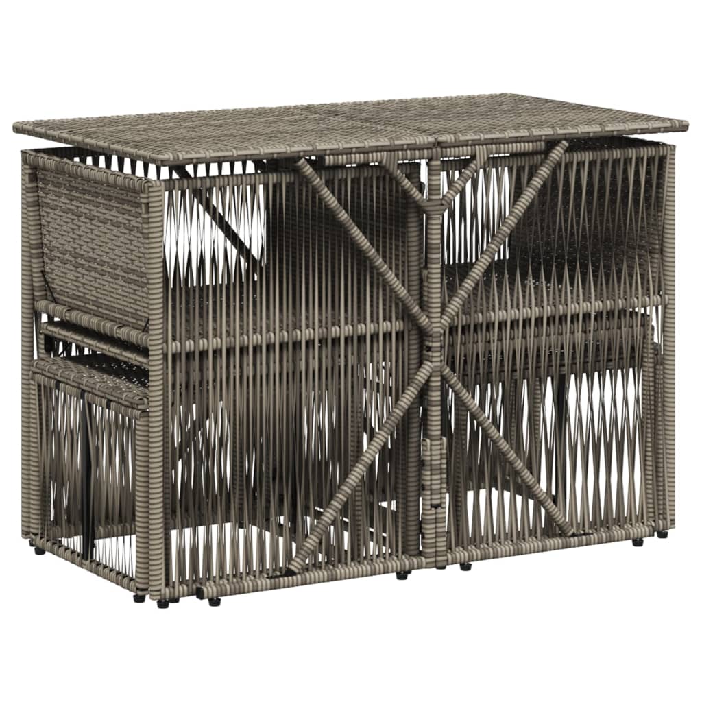 vidaXL Σετ Τραπεζαρίας Κήπου 7 τεμ. Γκρι Συνθ. Ρατάν με Μαξιλάρια