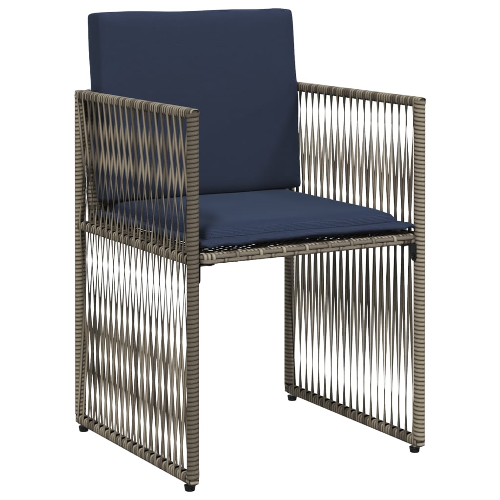 vidaXL Σετ Τραπεζαρίας Κήπου 7 Τεμαχίων με Μαξιλάρια Γκρι από Συνθετικό Ρατάν