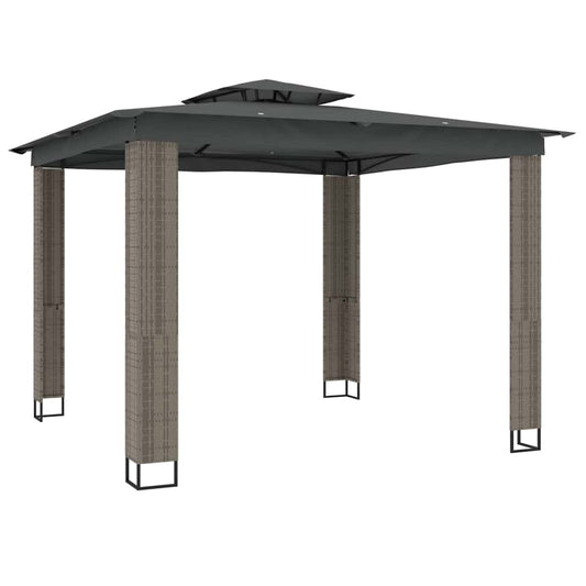 vidaXL Κιόσκι με Διπλή Οροφή Ανθρακί 2,94x2,94 μ. Ατσάλινο