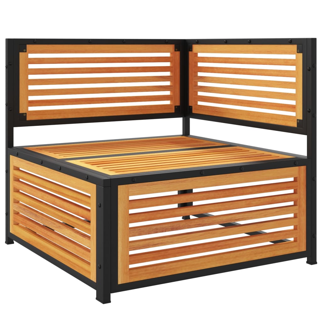 vidaXL Καναπές Κήπου Γωνιακός Μασίφ Ξύλο Ακακίας με Μαξιλάρια