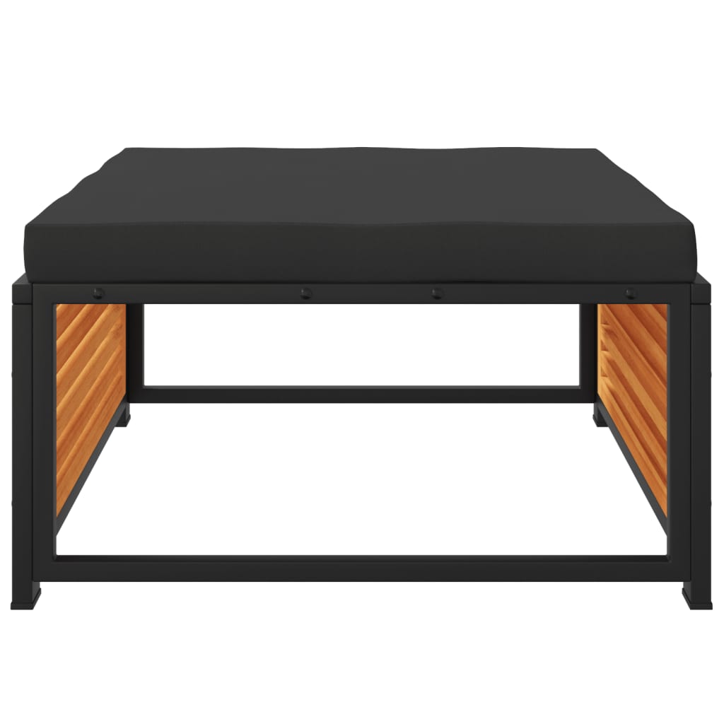 vidaXL Σκαμπό Κήπου 68x68x30 εκ. από Μασίφ Ξύλο Ακακίας με Μαξιλάρι