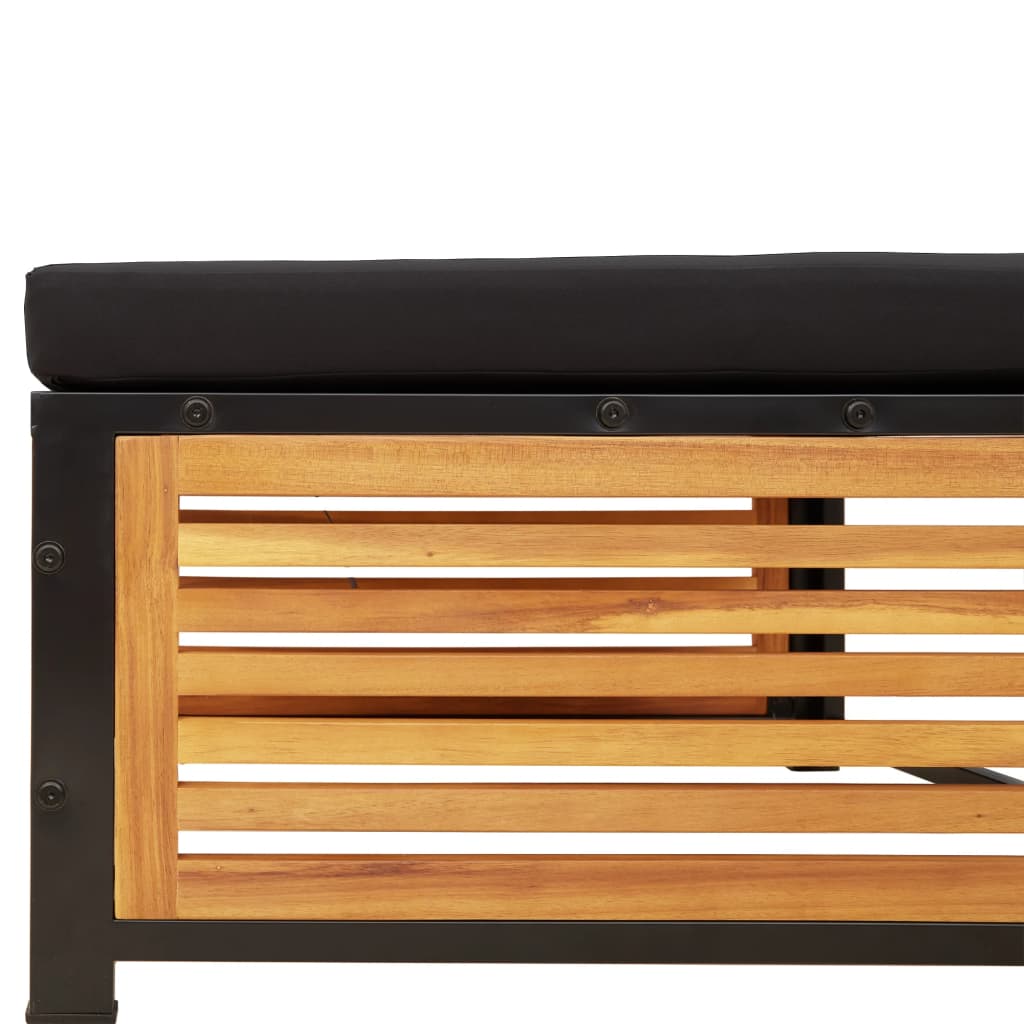 vidaXL Σκαμπό Κήπου 68x68x30 εκ. από Μασίφ Ξύλο Ακακίας με Μαξιλάρι