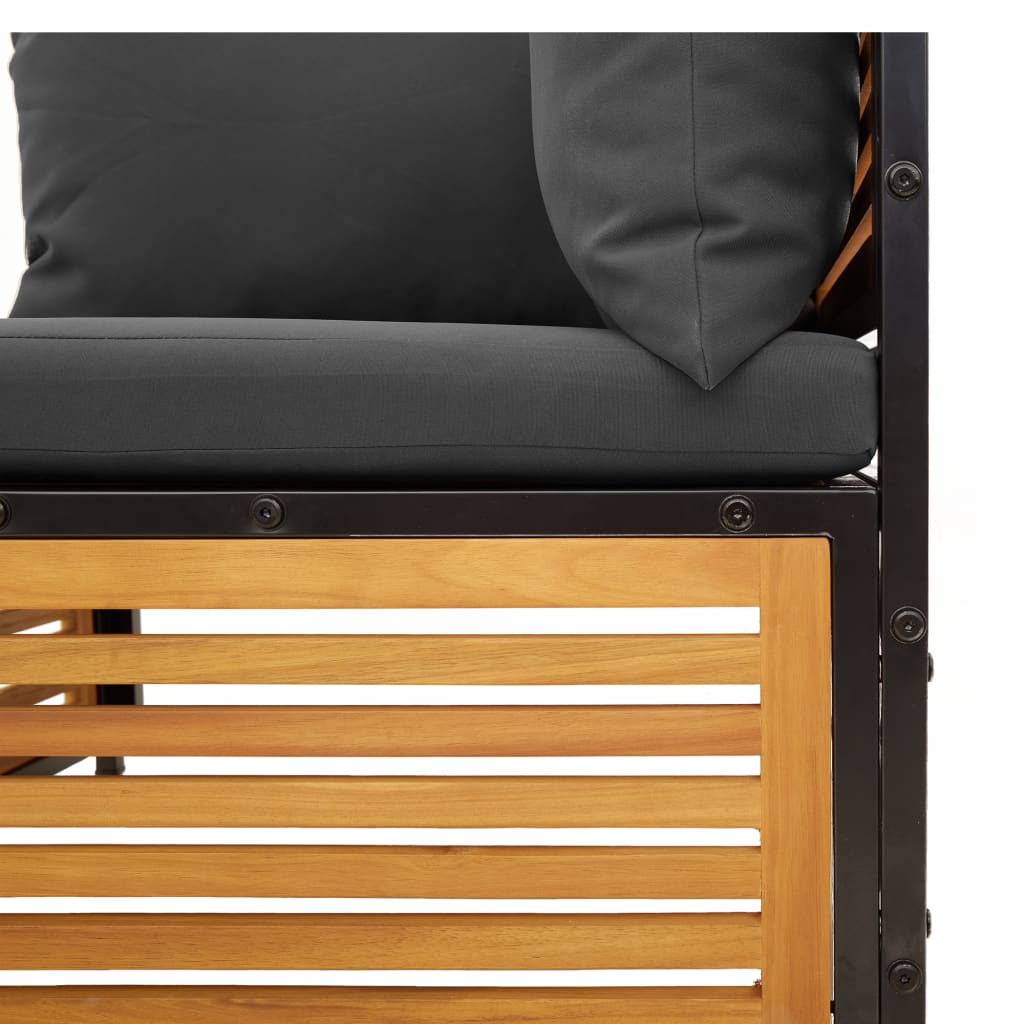 vidaXL Καναπές Κήπου Διθέσιος από Μασίφ Ξύλο Ακακίας με Μαξιλάρια