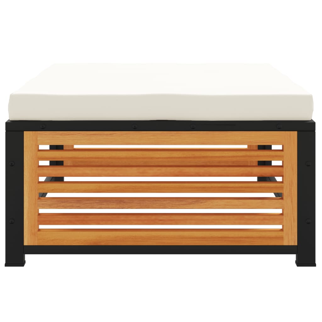 vidaXL Σκαμπό Κήπου 68x68x30 εκ. από Μασίφ Ξύλο Ακακίας με Μαξιλάρι