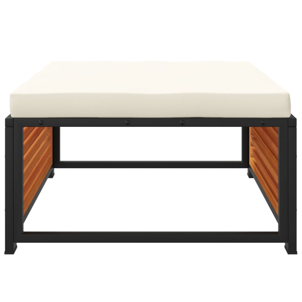 vidaXL Σκαμπό Κήπου 68x68x30 εκ. από Μασίφ Ξύλο Ακακίας με Μαξιλάρι