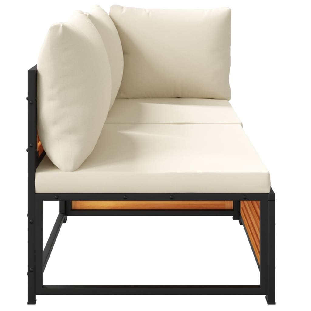 vidaXL Καναπές Κήπου Διθέσιος από Μασίφ Ξύλο Ακακίας με Μαξιλάρια