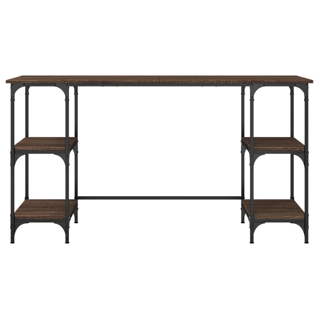 vidaXL Γραφείο Καφέ Δρυς 140x50x75 εκ. Μέταλλο & Επεξεργασμένο Ξύλο