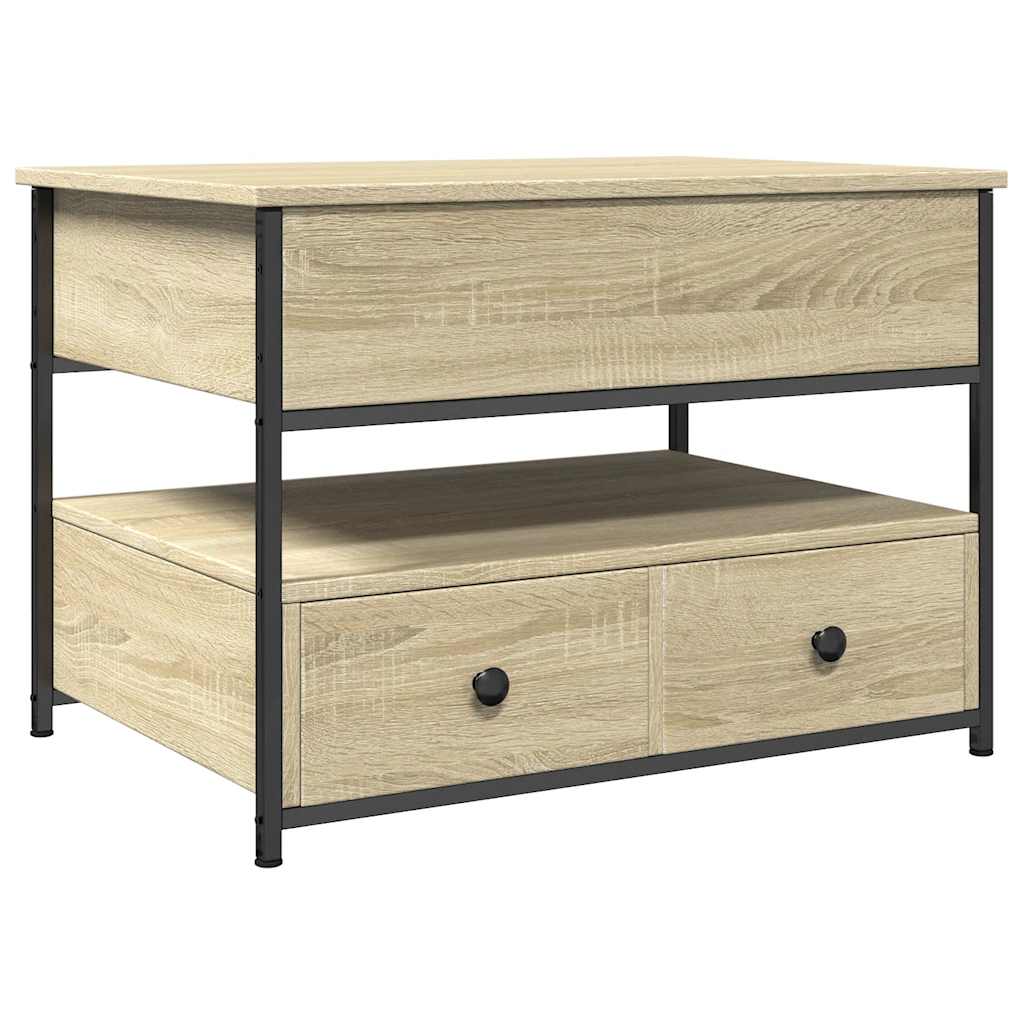 vidaXL Τραπεζάκι Σαλονιού Sonoma Δρυς 70x50x50 εκ. Επ. Ξύλο & Μέταλλο