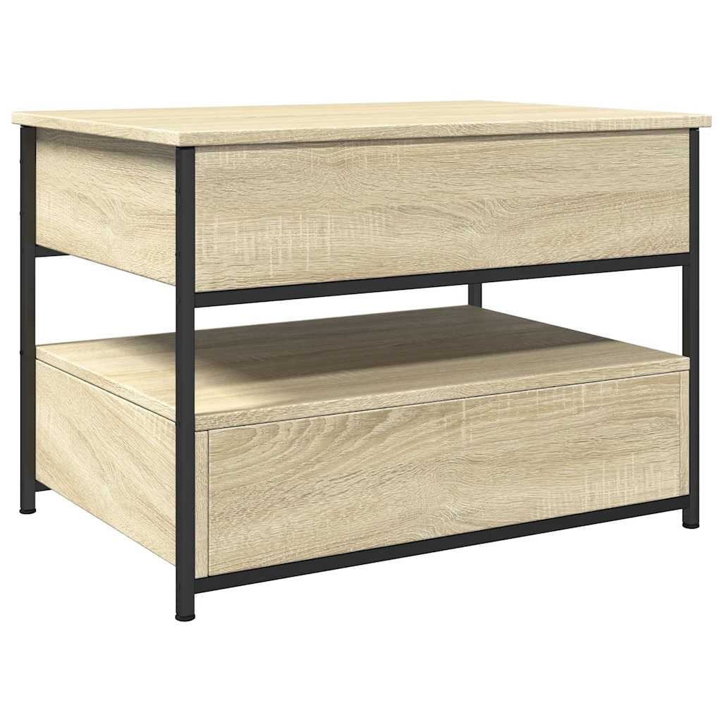 vidaXL Τραπεζάκι Σαλονιού Sonoma Δρυς 70x50x50 εκ. Επ. Ξύλο & Μέταλλο