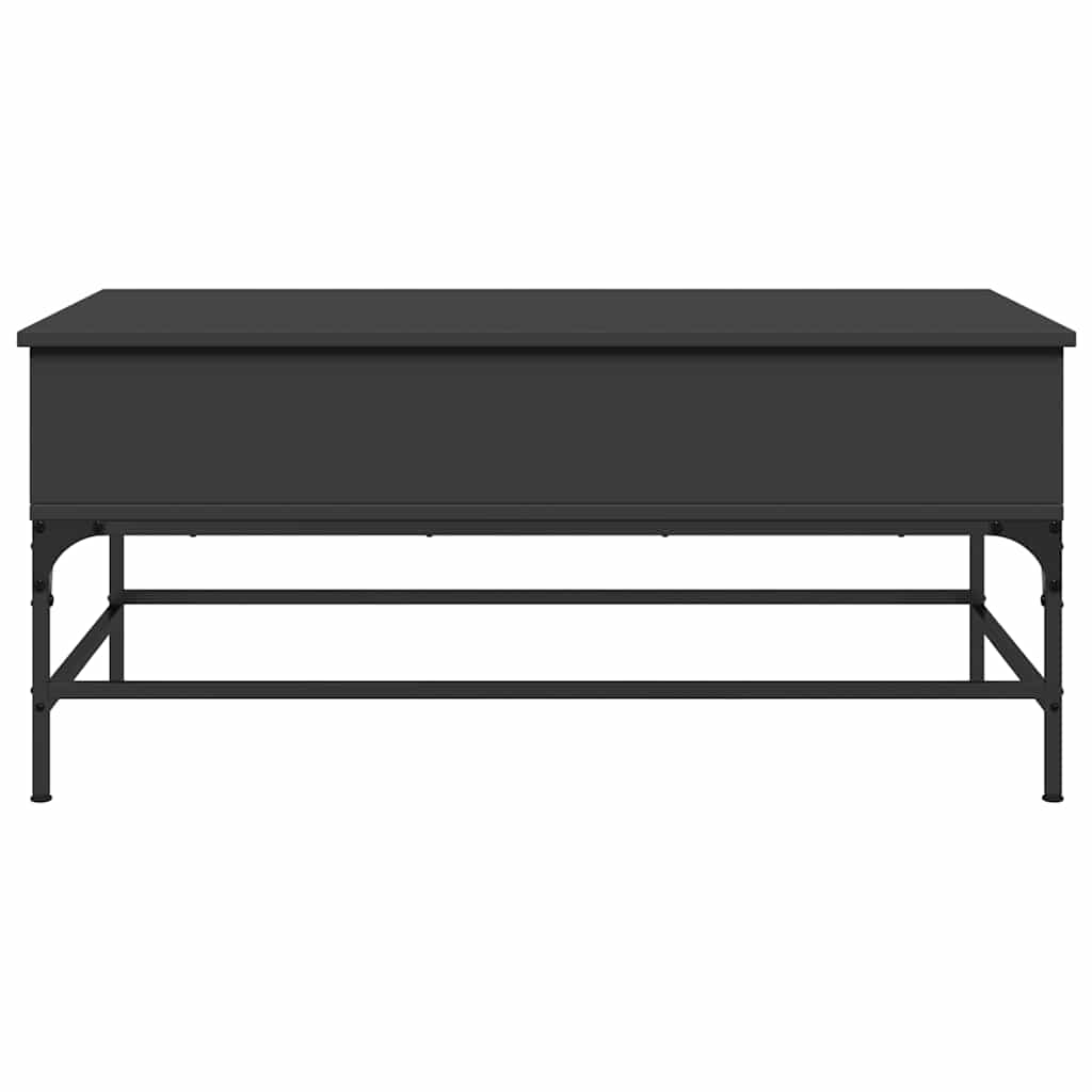 vidaXL Τραπεζάκι Σαλονιού Μαύρο 100x50x45 εκ. Επεξ. Ξύλο & Μέταλλο