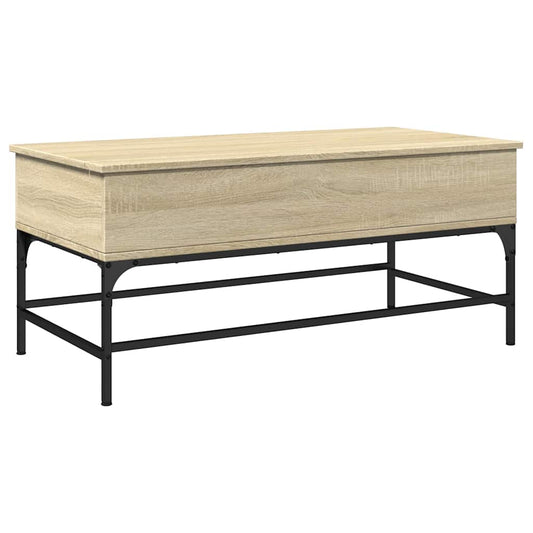 vidaXL Τραπεζάκι Σαλονιού Sonoma Δρυς 100x50x45εκ Επεξ. Ξύλο + Μέταλλο