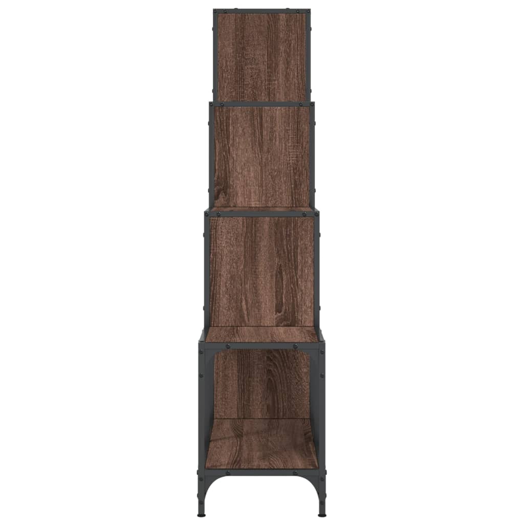 vidaXL Βιβλιοθήκη Καφέ Δρυς 122x30x132 εκ. Επεξεργ. Ξύλο & Μέταλλο