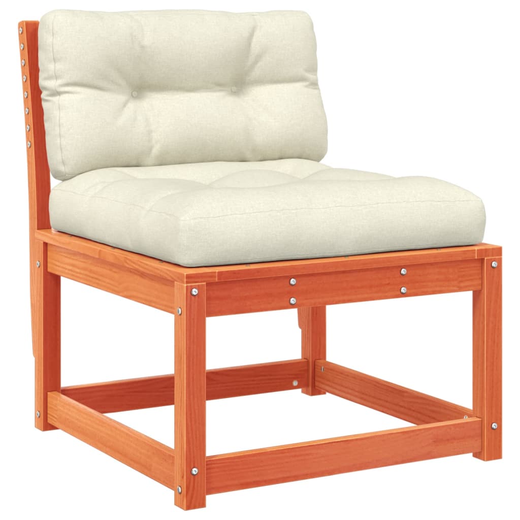 vidaXL Σαλόνι Κήπου Σετ 8 Τεμαχίων Καφέ Μασίφ Ξύλο Πεύκου με Μαξιλάρια