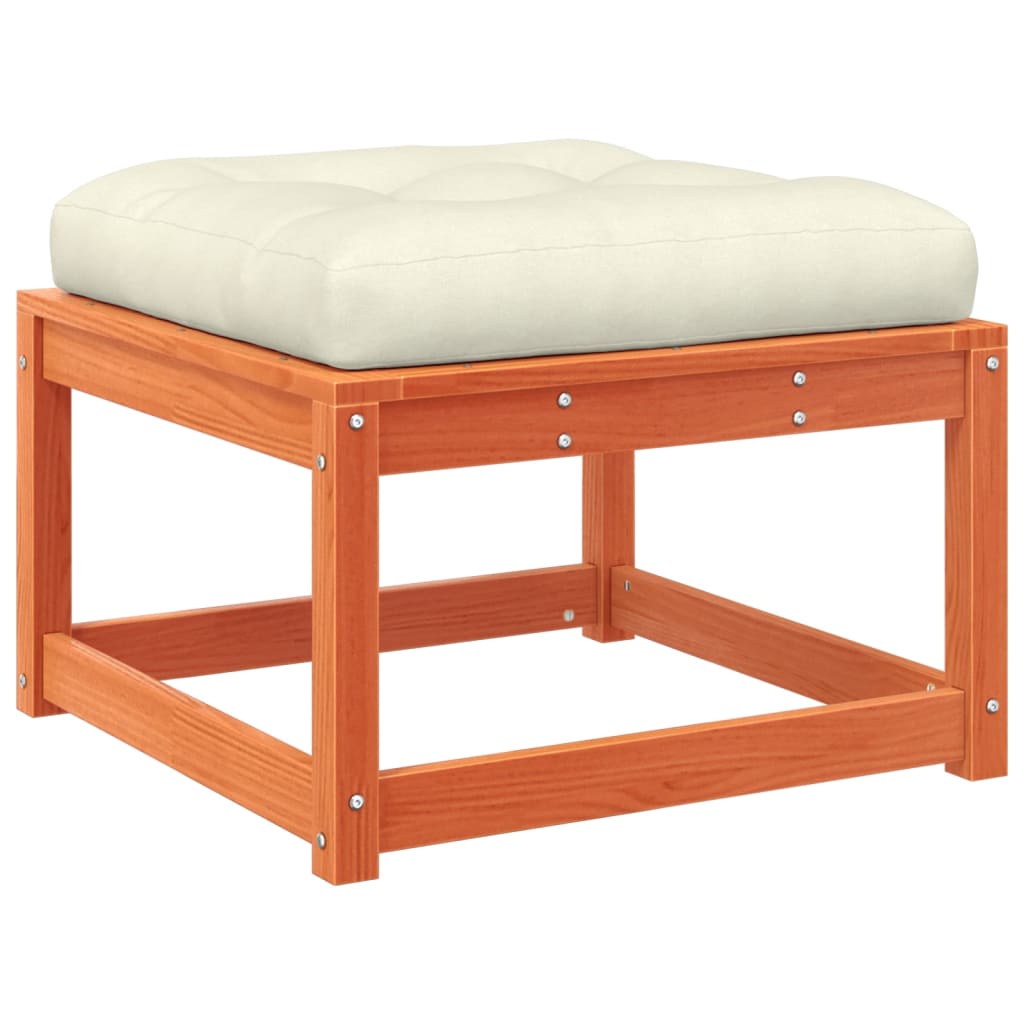 vidaXL Σαλόνι Κήπου Σετ 5 Τεμαχίων Καφέ Μασίφ Ξύλο Πεύκου με Μαξιλάρια