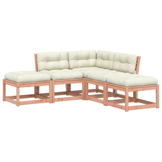 vidaXL Σαλόνι Κήπου Σετ 5 τεμ. με Μαξιλάρια Μασίφ Ξύλο Ψευδοτσούγκας