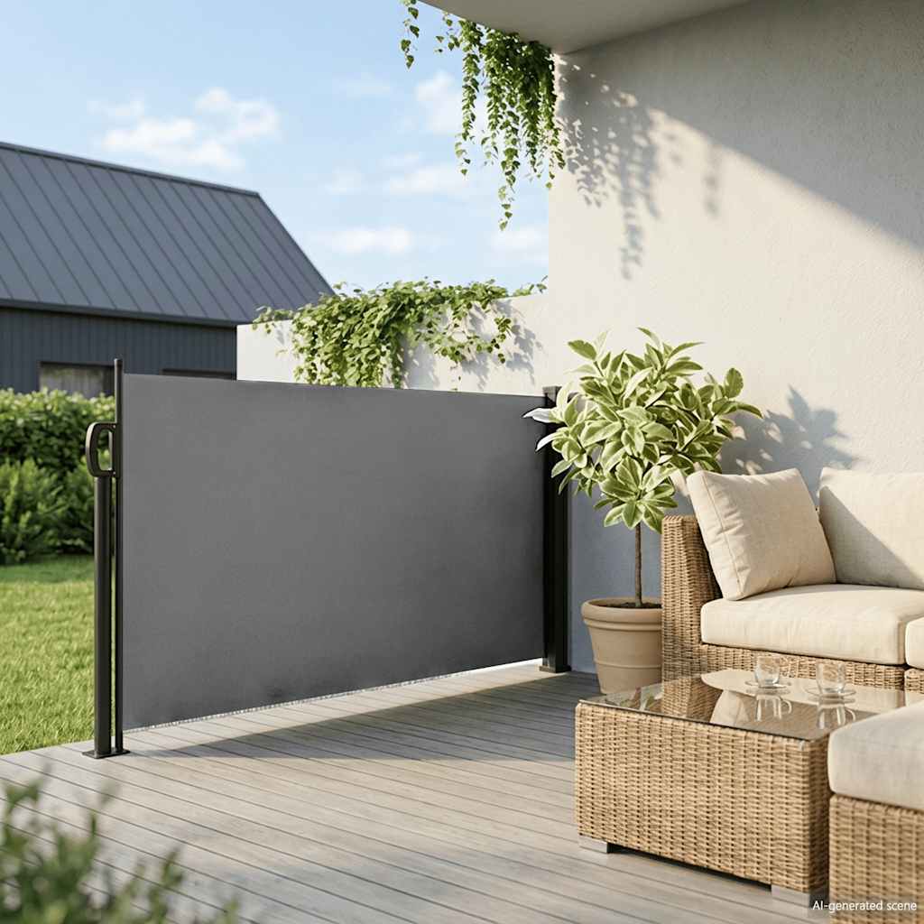 vidaXL Πτυσσόμενη Πλαϊνή Τέντα Ανθρακί 140x500 εκ.
