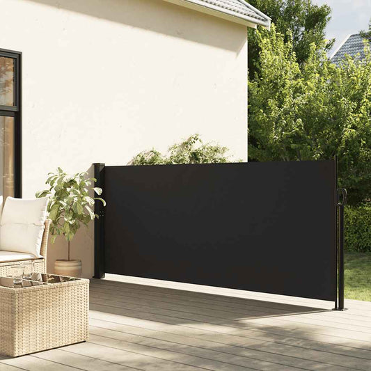 vidaXL Σκίαστρο Πλαϊνό Συρόμενο Μαύρο 120 x 600 εκ.