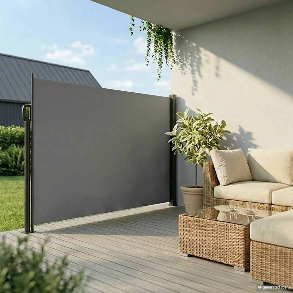 vidaXL Σκίαστρο Πλαϊνό Συρόμενο Ανθρακί 200 x 600 εκ.