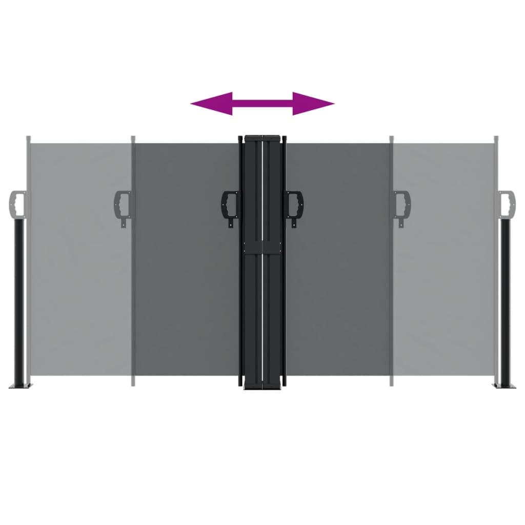vidaXL Σκίαστρο Πλαϊνό Συρόμενο Μαύρο 120 x 600 εκ.