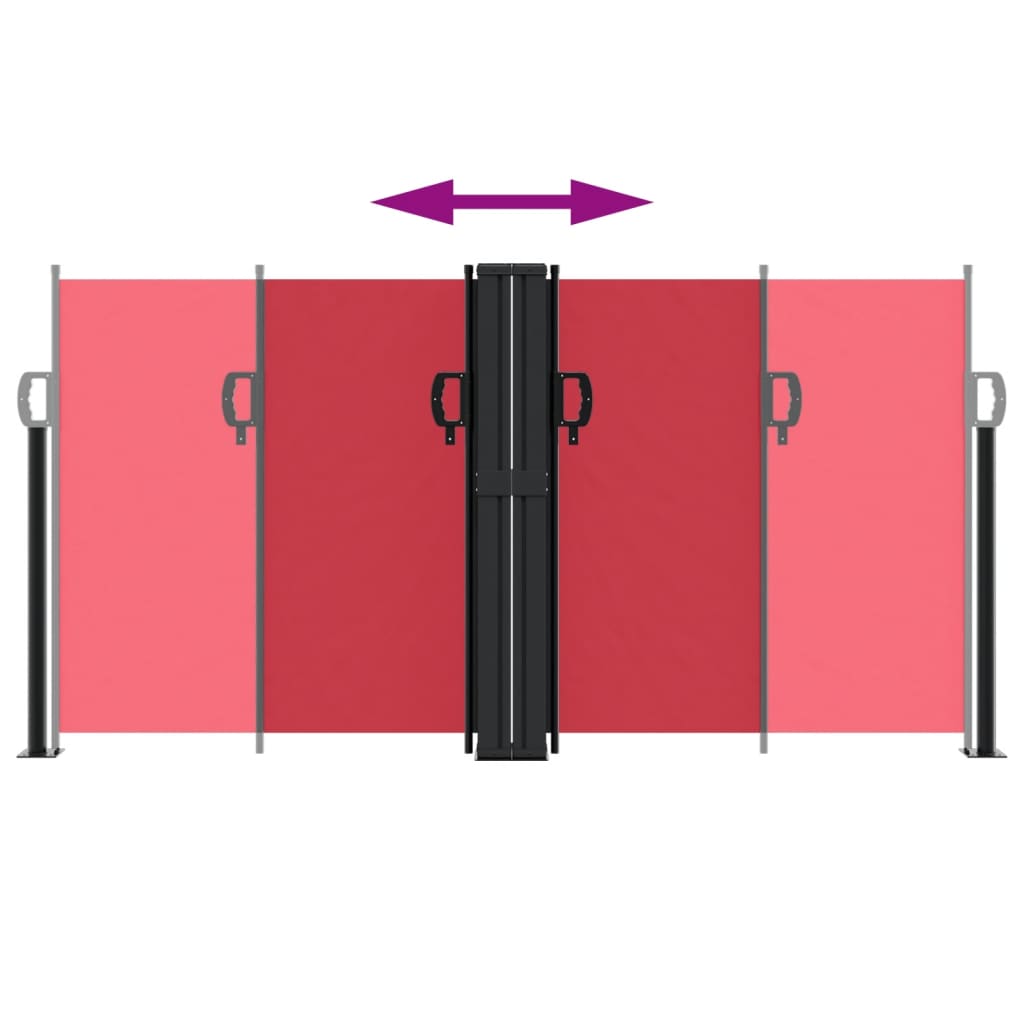 vidaXL Σκίαστρο Πλαϊνό Συρόμενο Κόκκινο 120 x 600 εκ.
