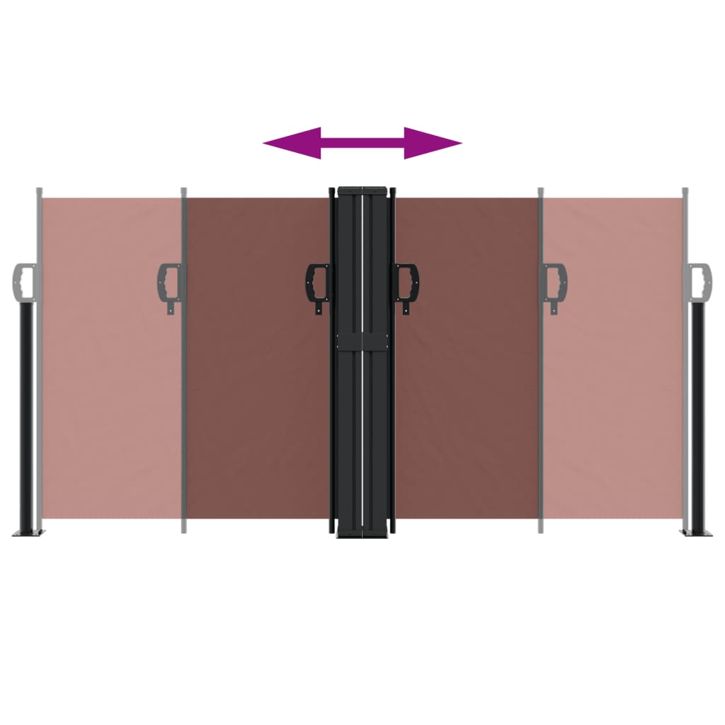 vidaXL Σκίαστρο Πλαϊνό Συρόμενο Καφέ 120 x 600 εκ.