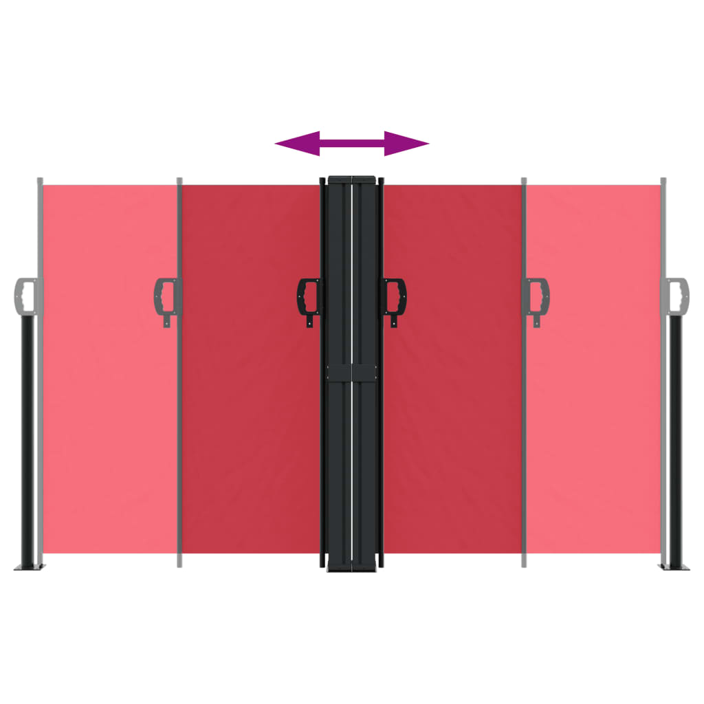 vidaXL Σκίαστρο Πλαϊνό Συρόμενο Κόκκινο 140 x 600 εκ.