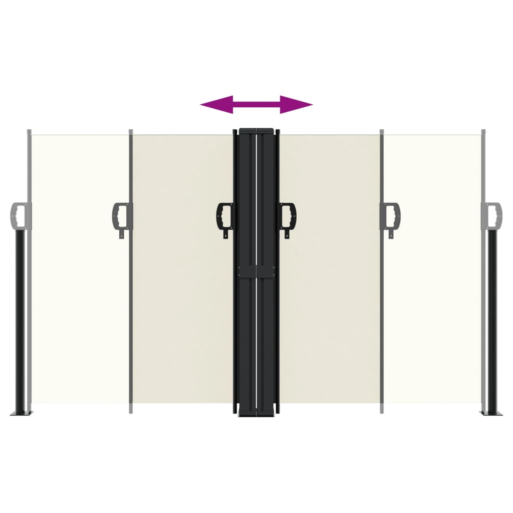 vidaXL Σκίαστρο Πλαϊνό Συρόμενο Κρεμ 140 x 1000 εκ.