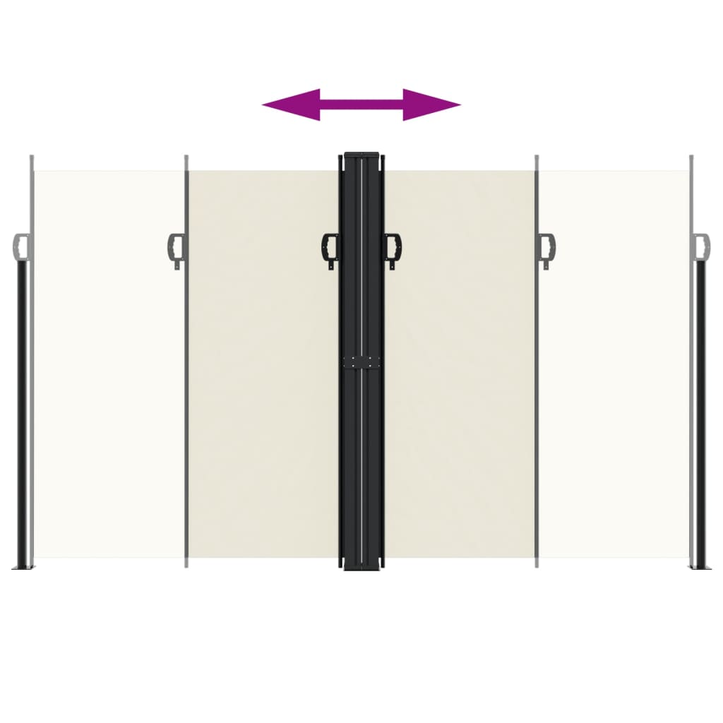 vidaXL Σκίαστρο Πλαϊνό Συρόμενο Κρεμ 200 x 1000 εκ.