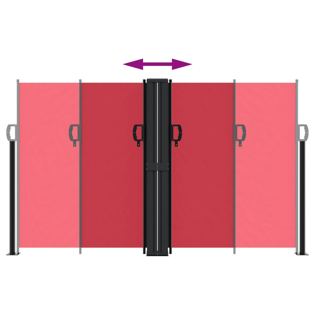 vidaXL Διαχωριστικό Βεράντας Συρόμενο Κόκκινο 140 x 1200 εκ.