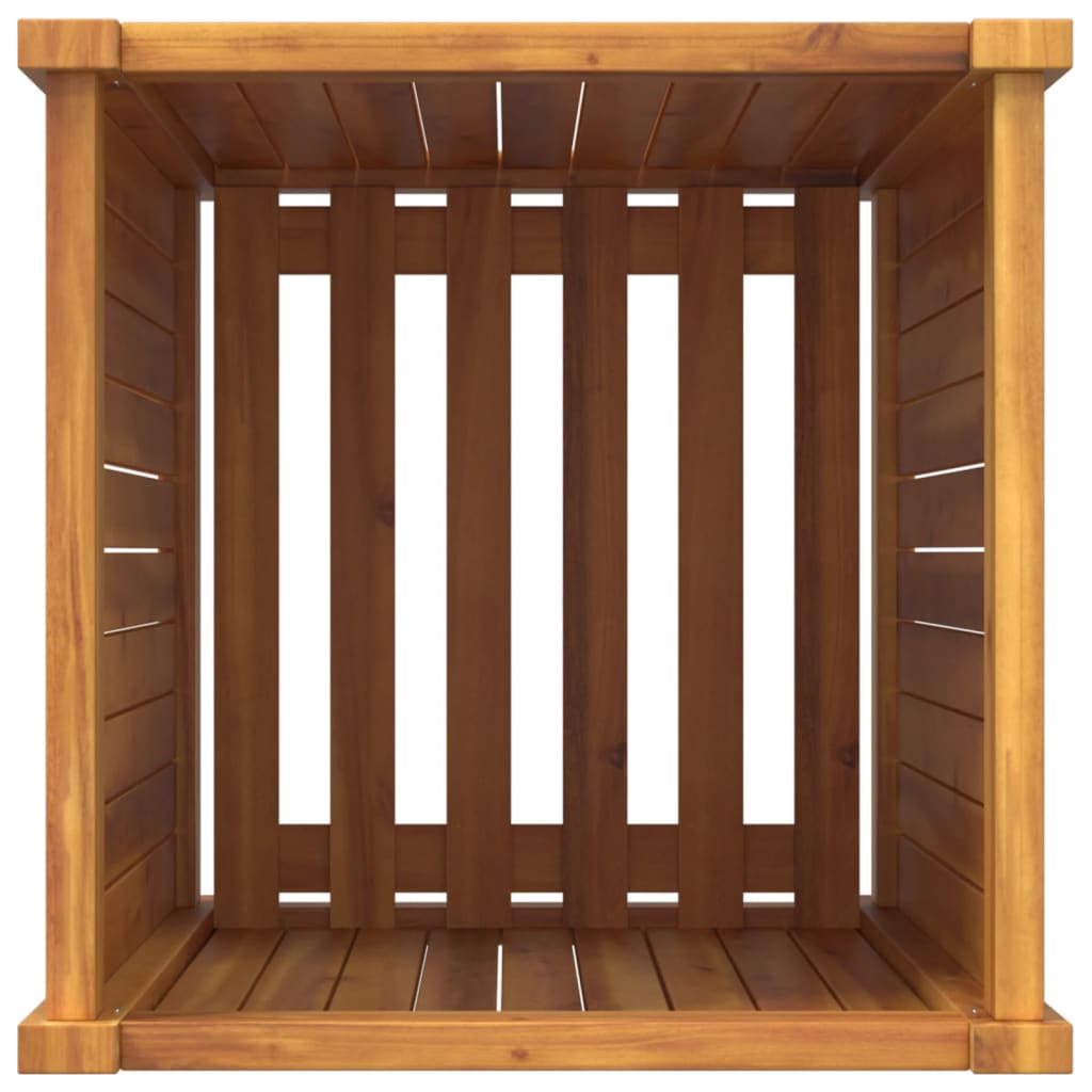 vidaXL Ζαρντινιέρα Κήπου με Επένδυση 42x42x75 εκ. Μασίφ Ξύλο Ακακίας