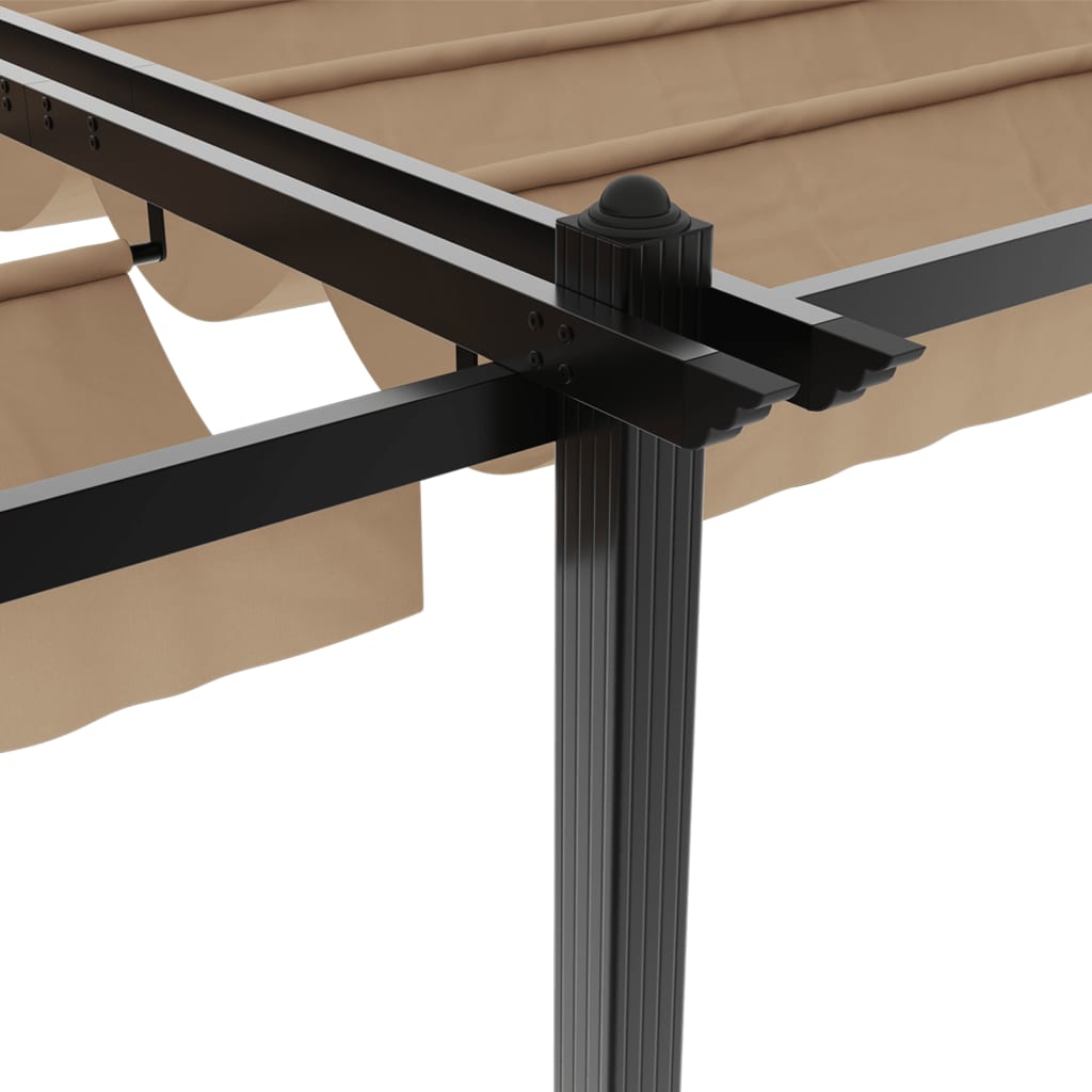 vidaXL Πέργκολα Κήπου με Πτυσσόμενη Οροφή Taupe 3x6 μ. Αλουμίνιο