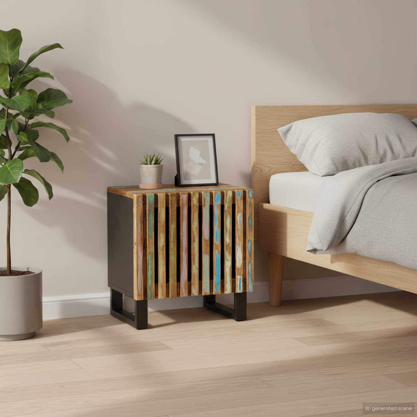 vidaXL Κομοδίνα 2 τεμ. 40 x 34 x 46 εκ. από Μασίφ Ανακυκλωμένο Ξύλο