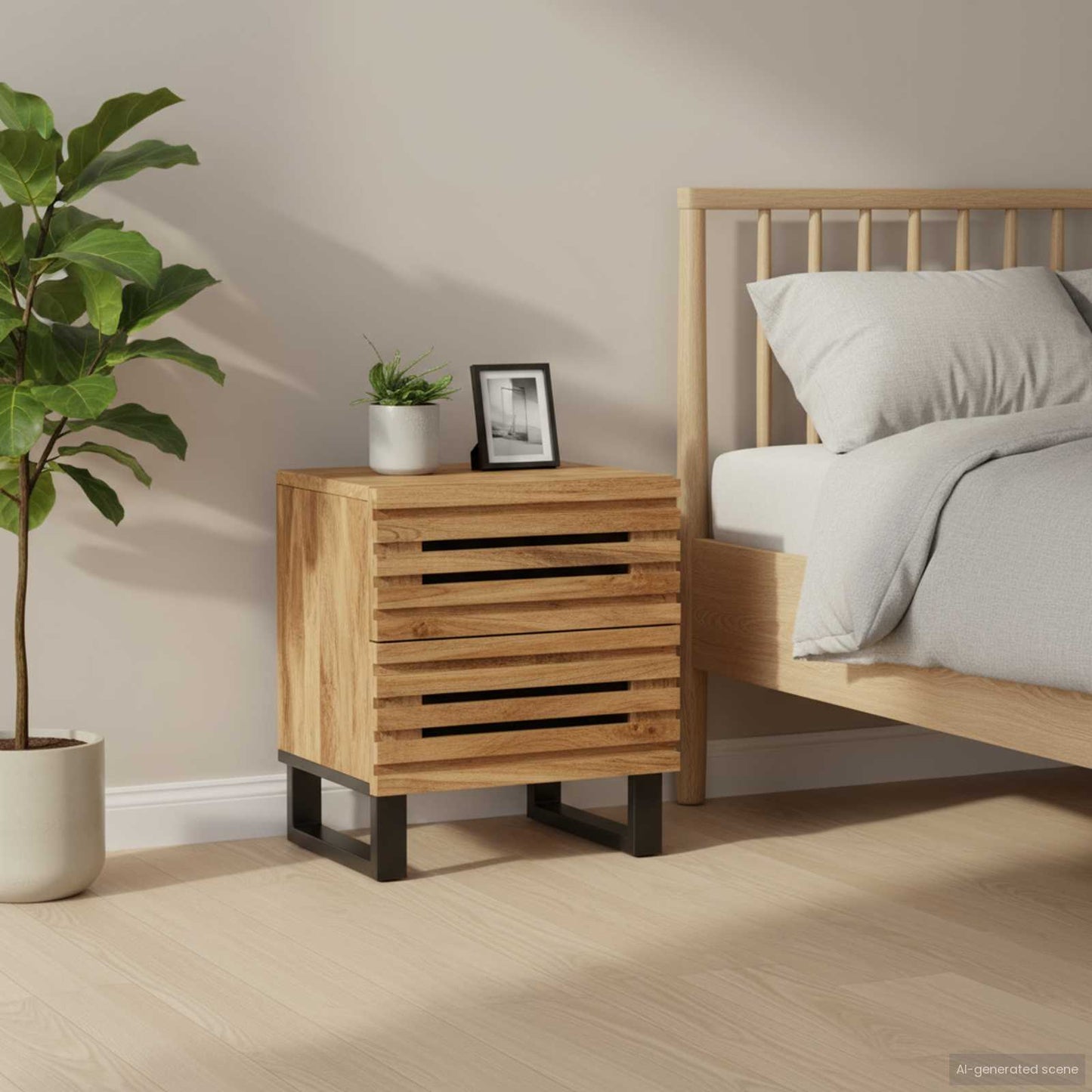 vidaXL Κομοδίνα 2 τεμ. 40 x 34 x 46 εκ. Ακατέργαστο Μασίφ Ξύλο Μάνγκο