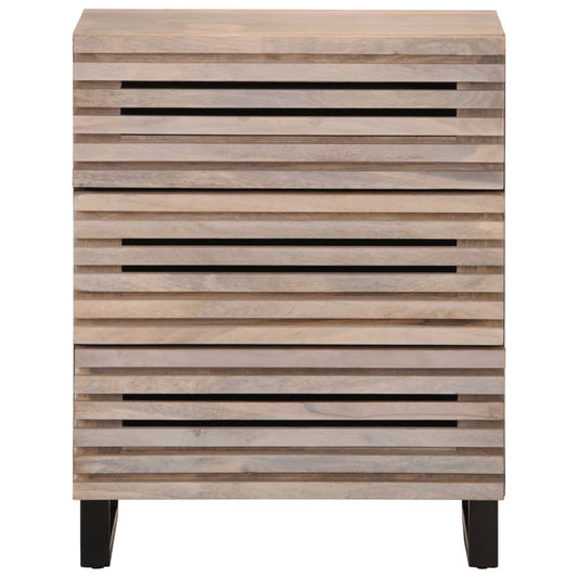 vidaXL Ντουλάπι Λευκό 60 x 34 x 75 εκ. από Μασίφ Ξύλο Μάνγκο